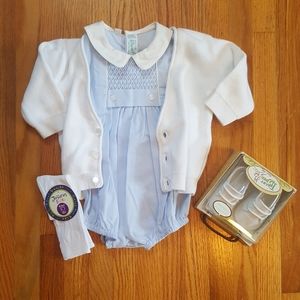 Boy smocked outfit newborn